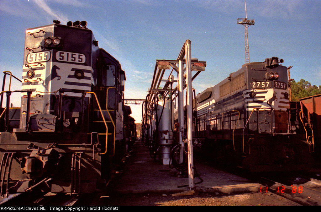 NS 5155 and 2757 share time at the Glenwood Yard fuel racks